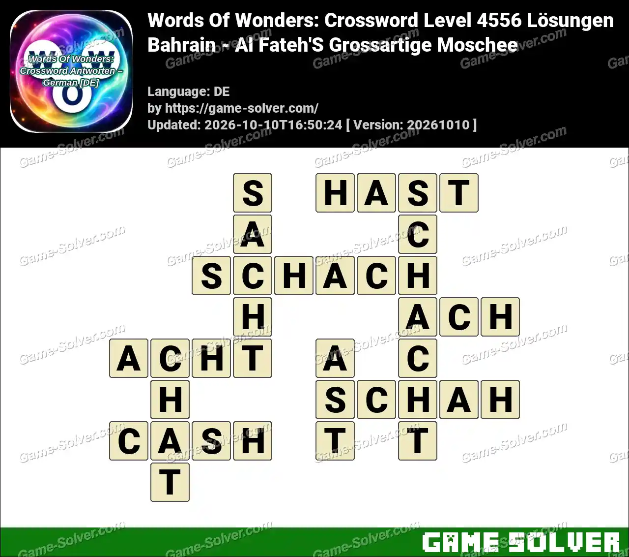 Words Of Wonders: Crossword Level 4556 Lösungen – Bahrain – Al Fateh’S Grossartige Moschee
